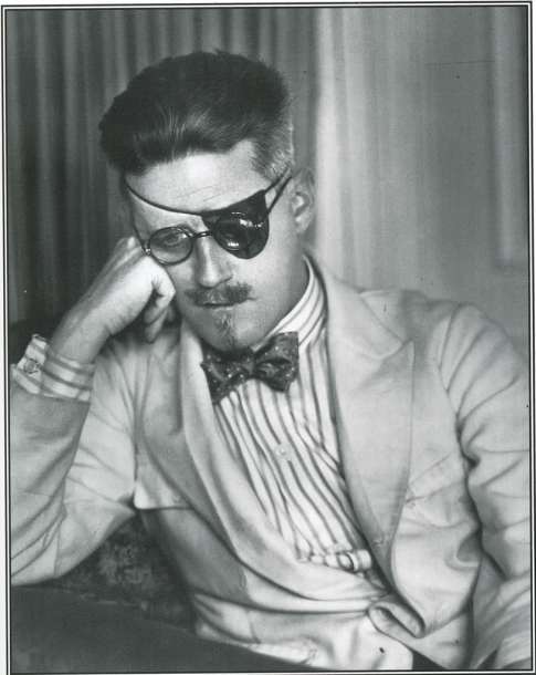 James Joyce anteojos sobre tapa ojo